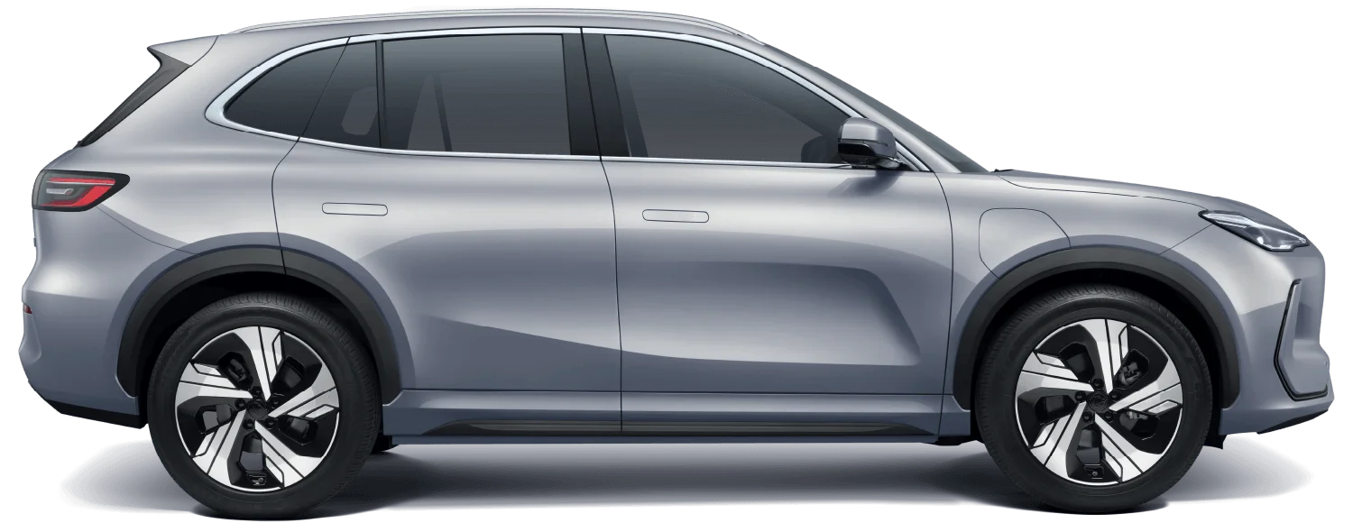 Proton e.MAS electric vehicle on a high-key lighting stage